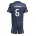 Real Madrid Eduardo Camavinga #6 Bortedraktsett Barn 2025-26 Korte ermer (+ Korte bukser)